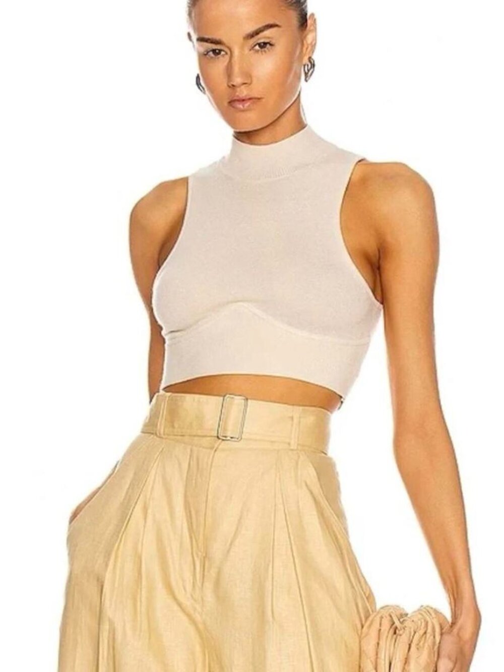 Jonathan Simkhai Cream Cropped Sweater Vest